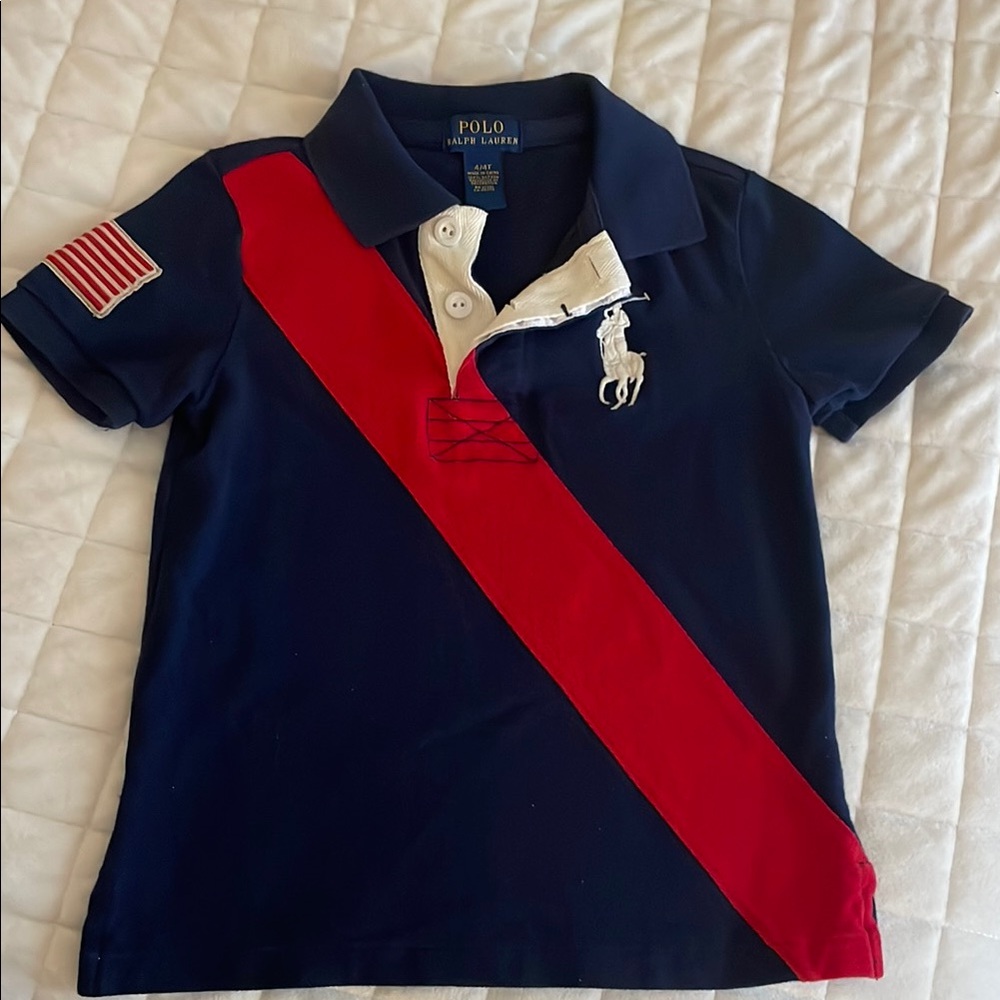 Polo by Ralph Lauren Kids Navy and Red Polo Shirt 4T